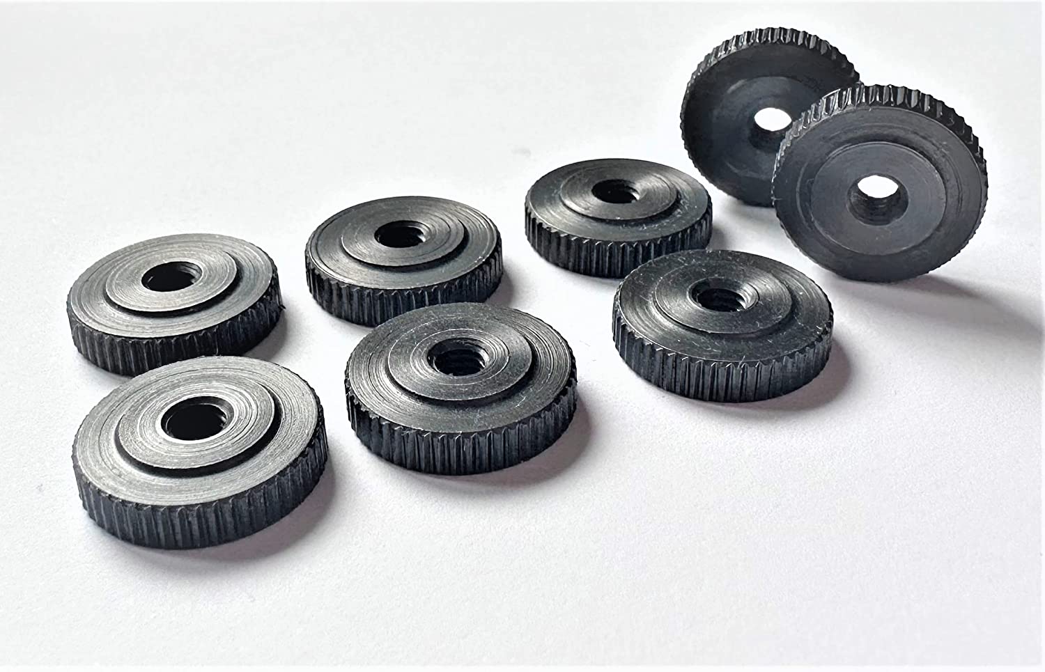 16mm Knurled Thumb Nuts Blackened Steel DIN 467 M4 x 4mm Set of 8